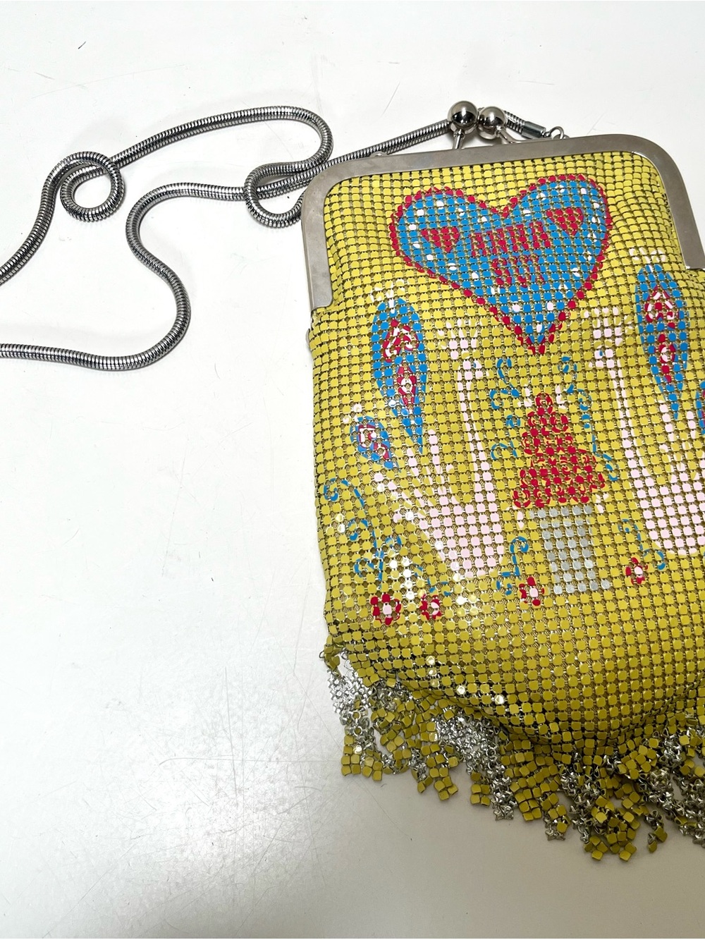 Anna Sui Yellow chain mail purse from Ssense. Like new. - Picture 4 of 5